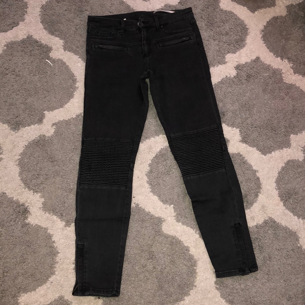 Zara medium rise Moto jeans